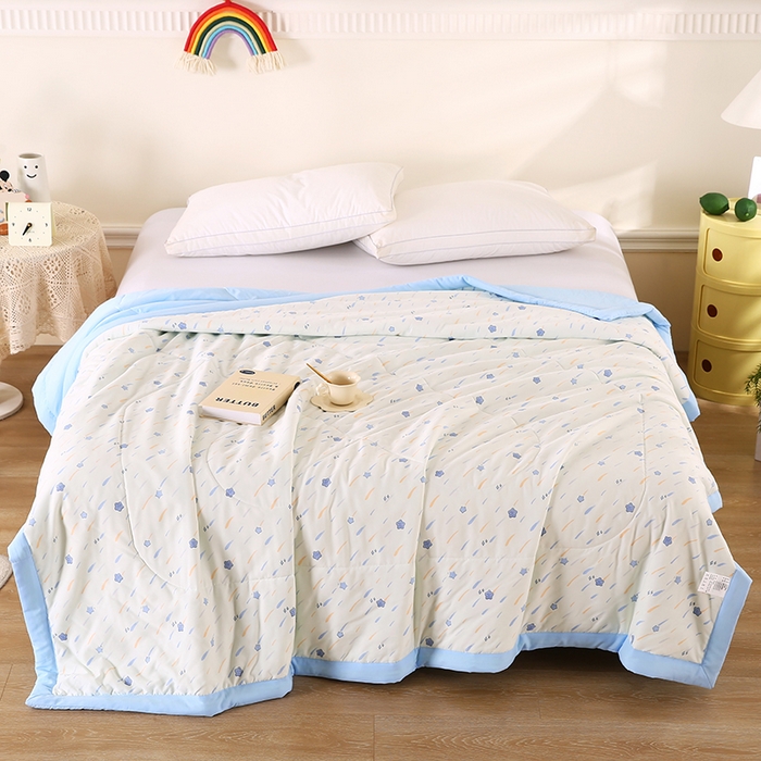 91家纺网 家纺一手货源 找家纺 欧朵 2026新款A类水洗棉夏被系列 流星雨