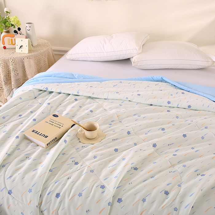 91家纺网 家纺一手货源 找家纺 欧朵 2026新款A类水洗棉夏被系列 流星雨