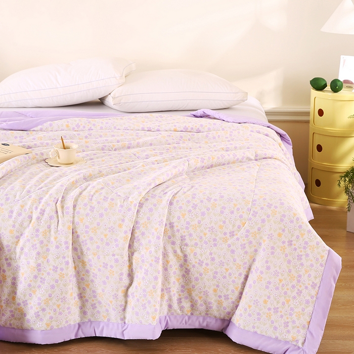 91家纺网 家纺一手货源 找家纺 欧朵 2026新款A类水洗棉夏被系列 琉璃花畔