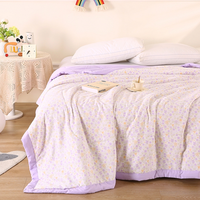 91家纺网 家纺一手货源 找家纺 欧朵 2026新款A类水洗棉夏被系列 琉璃花畔