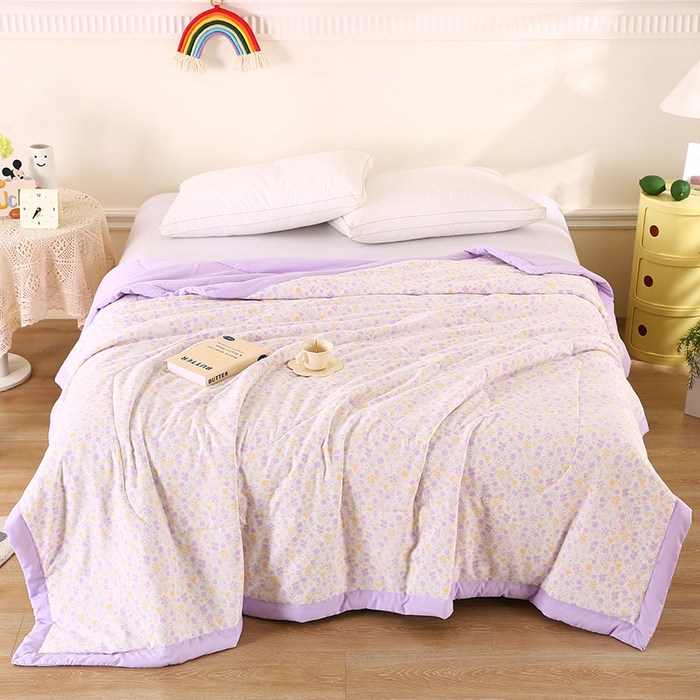 91家纺网 家纺一手货源 找家纺 欧朵 2026新款A类水洗棉夏被系列 琉璃花畔