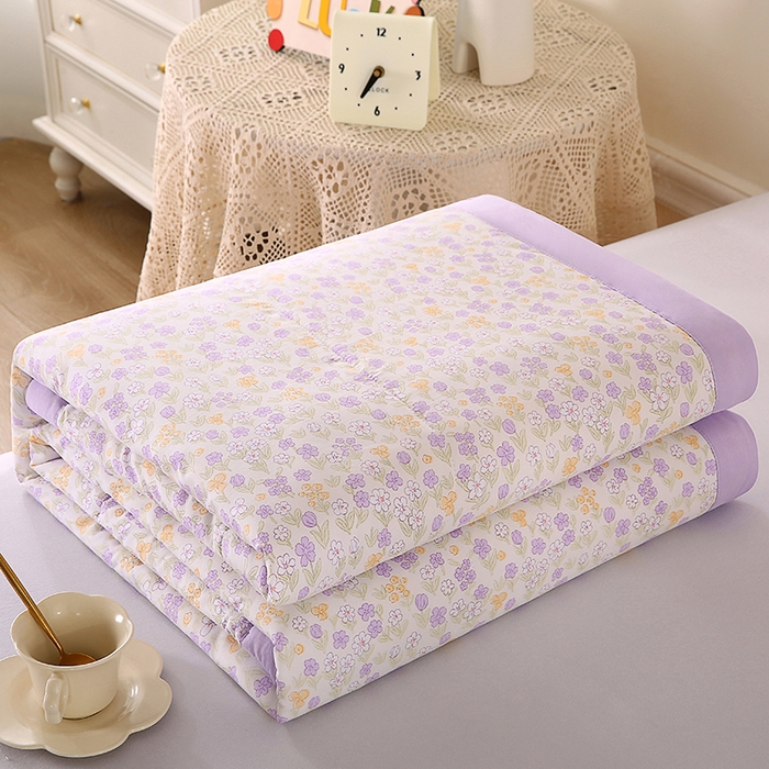 91家纺网 家纺一手货源 找家纺 欧朵 2026新款A类水洗棉夏被系列 琉璃花畔