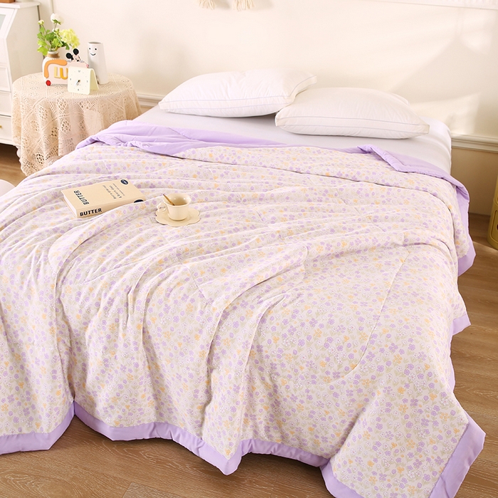 91家纺网 家纺一手货源 找家纺 欧朵 2026新款A类水洗棉夏被系列 琉璃花畔