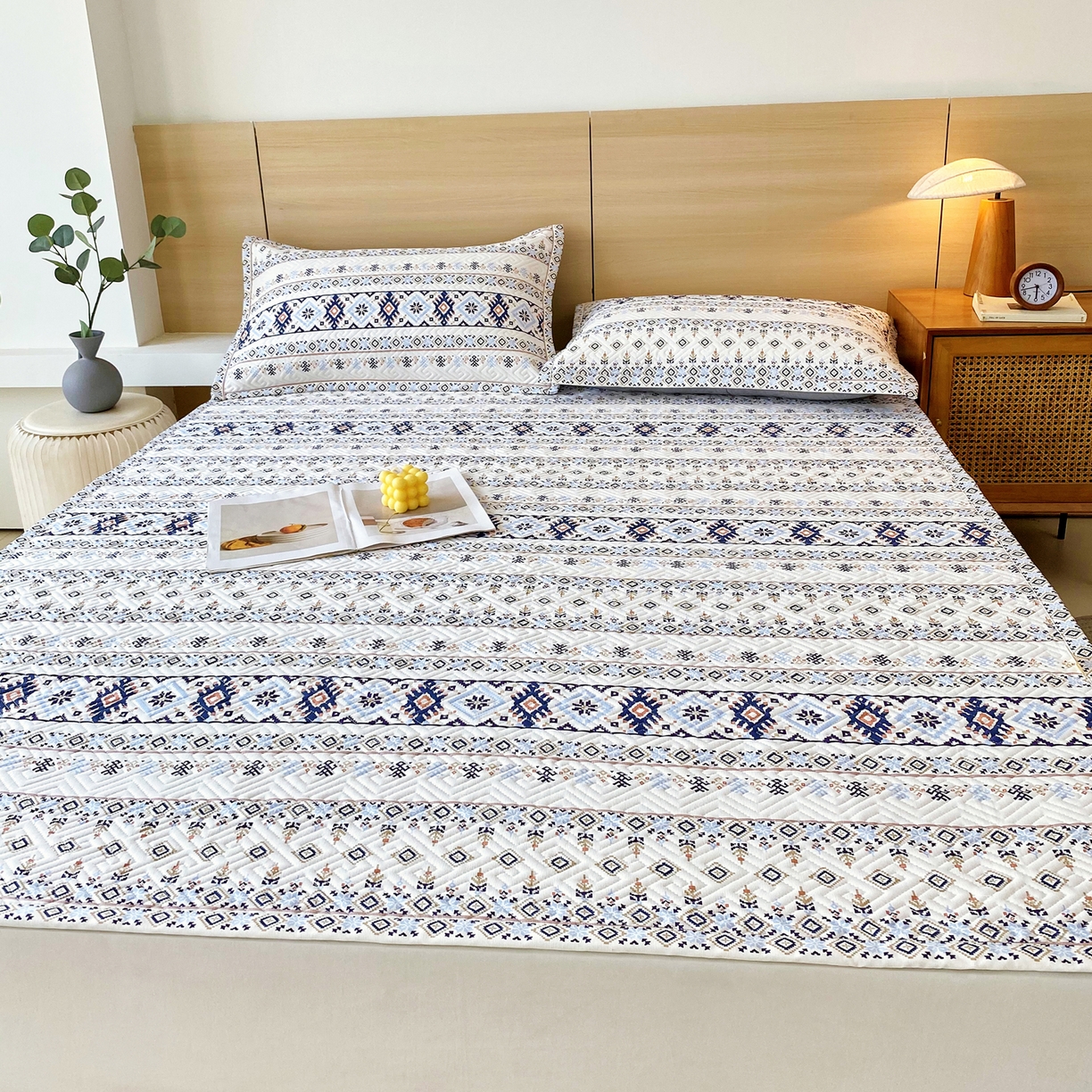 91家纺网 家纺一手货源 找家纺 金鑫汇家纺 2026春夏新款成人床新花型老粗布夹棉床盖软凉席席子可以机洗 波西米亚