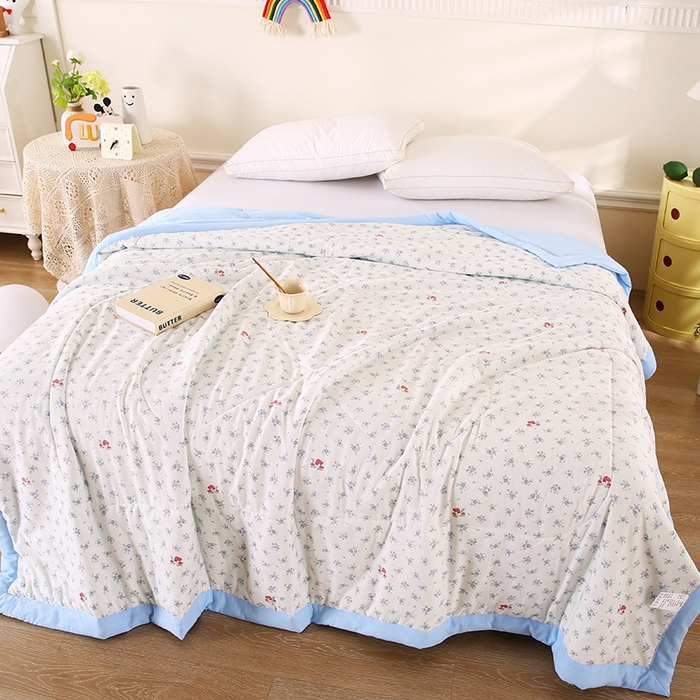 91家纺网 家纺一手货源 找家纺 欧朵 2026新款A类水洗棉夏被系列 蘑菇花