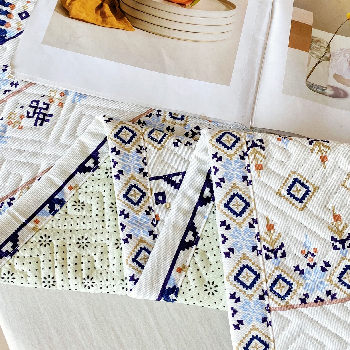 91家纺网 家纺一手货源 找家纺 金鑫汇家纺 2026春夏新款成人床新花型老粗布夹棉床盖软凉席席子可以机洗 波西米亚