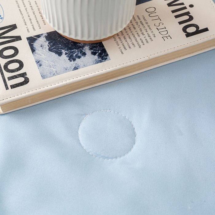 91家纺网 家纺一手货源 找家纺 憨豆  2026新款撞色双拼新疆棉花被夏被无印风水洗棉空调被夏凉被子（常年有货） 棉朵-蓝灰