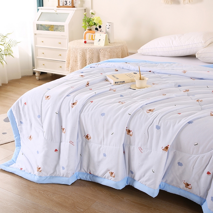 91家纺网 家纺一手货源 找家纺 欧朵 2026新款A类水洗棉夏被系列 小象