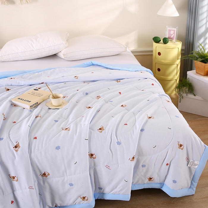 91家纺网 家纺一手货源 找家纺 欧朵 2026新款A类水洗棉夏被系列 小象