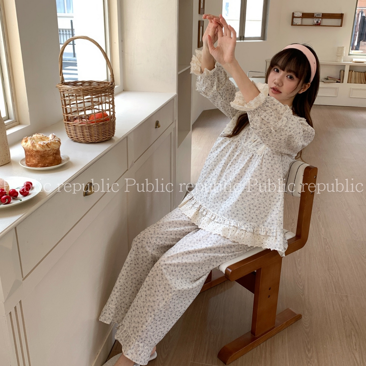 91家纺网 家纺一手货源 找家纺 （总）妍景家居生活馆 2026新款韩系碎花荷叶边蕾丝套装