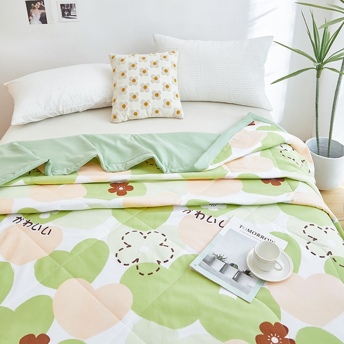 91家纺网 家纺一手货源 找家纺 欧朵 2026新款A类水洗棉夏被系列 心心相印