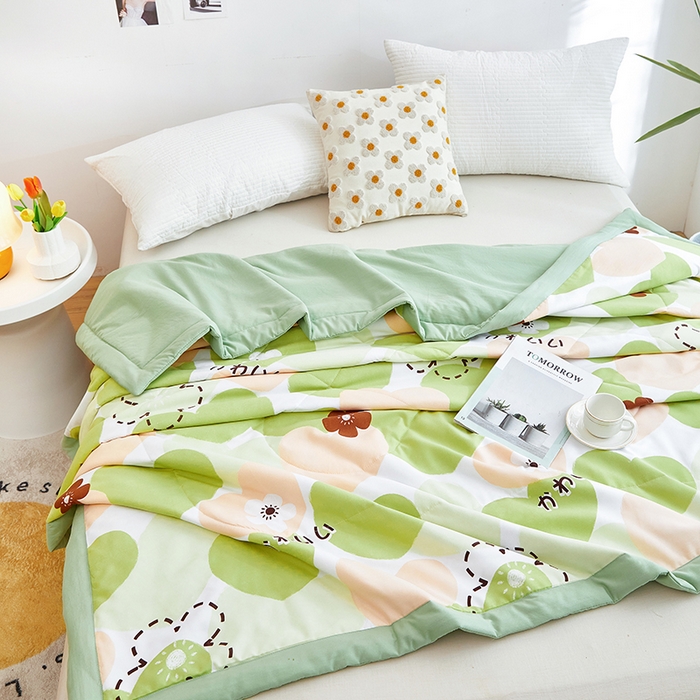 91家纺网 家纺一手货源 找家纺 欧朵 2026新款A类水洗棉夏被系列 心心相印