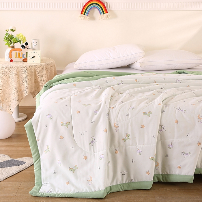 91家纺网 家纺一手货源 找家纺 欧朵 2026新款A类水洗棉夏被系列 游乐园