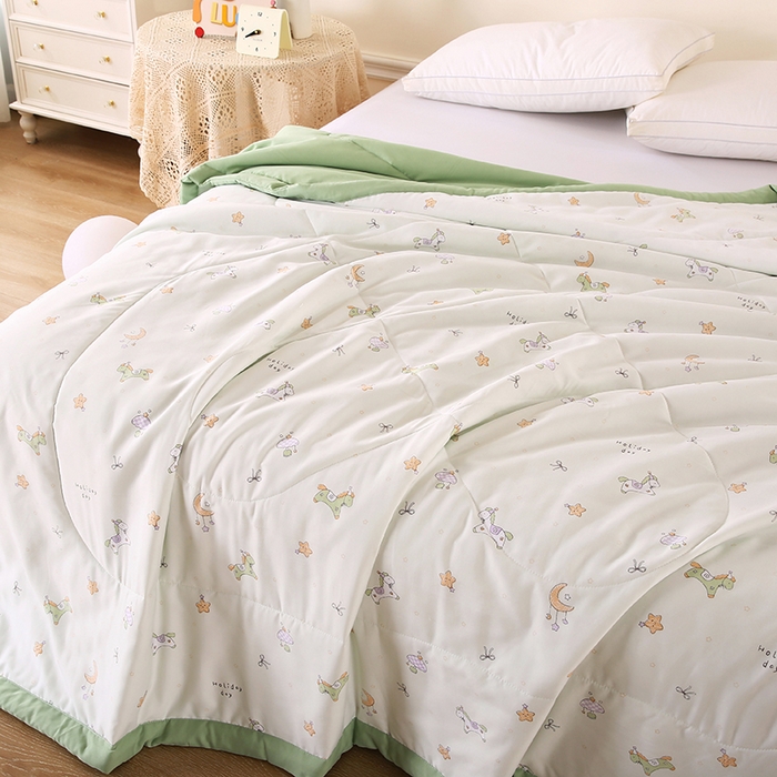 91家纺网 家纺一手货源 找家纺 欧朵 2026新款A类水洗棉夏被系列 游乐园