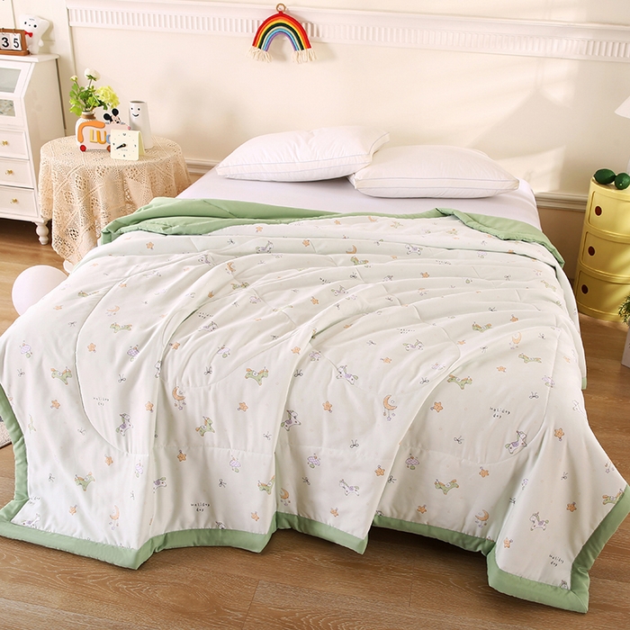 91家纺网 家纺一手货源 找家纺 欧朵 2026新款A类水洗棉夏被系列 游乐园