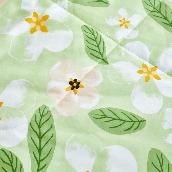 91家纺网 家纺一手货源 找家纺 欧朵 2026新款A类水洗棉夏被系列 栀子花