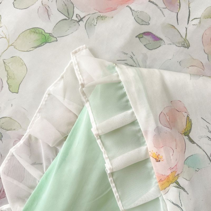 91家纺网 家纺一手货源 找家纺 栩裕纺织 2026新款（常年不断货）A类凉感丝床裙款凉席夏被四件套花边空调被三件套 春意浓