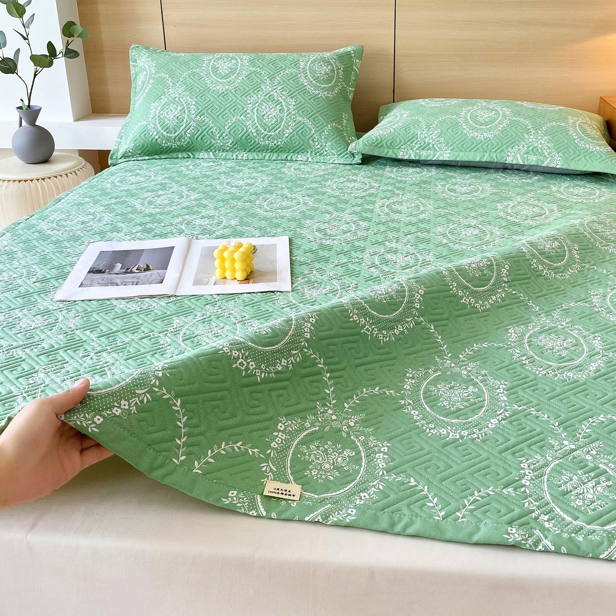 金鑫汇家纺 2026春夏新款成人床新花型老粗布夹棉床盖软凉席席子可以机洗 芳华