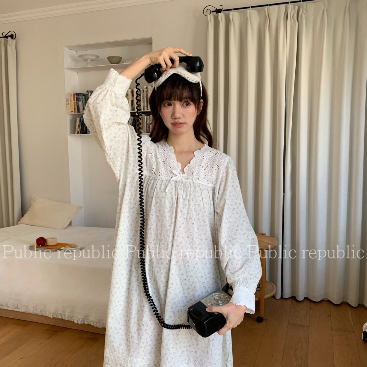 91家纺网 家纺一手货源 找家纺 （总）妍景家居生活馆 2026新款韩系小猫咪印花睡裙