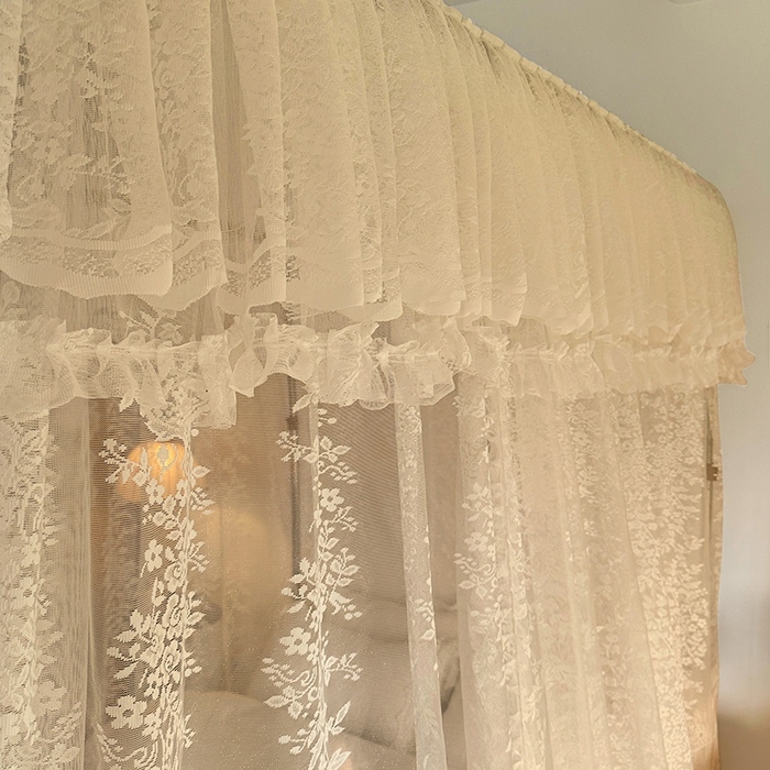 91家纺网 家纺一手货源 找家纺 都市缘蚊帐 2026春夏新款单双层豪华高端蕾丝提花款导轨蚊帐-玫瑰庄园 303玫瑰庄园-奶油杏