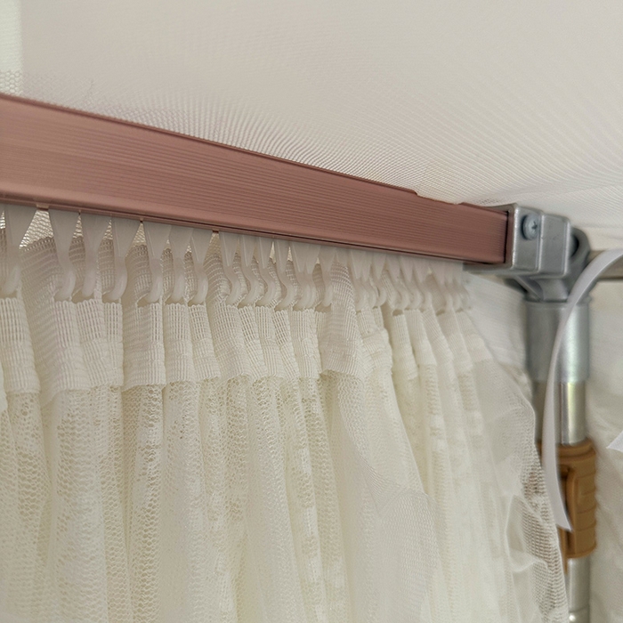 91家纺网 家纺一手货源 找家纺 都市缘蚊帐 2026春夏新款单双层豪华高端蕾丝提花款导轨蚊帐-玫瑰庄园 305玫瑰庄园奶油白