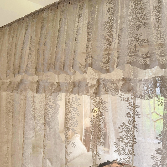 91家纺网 家纺一手货源 找家纺 都市缘蚊帐 2026春夏新款单双层豪华高端蕾丝提花款导轨蚊帐-玫瑰庄园 303玫瑰庄园-奶油杏