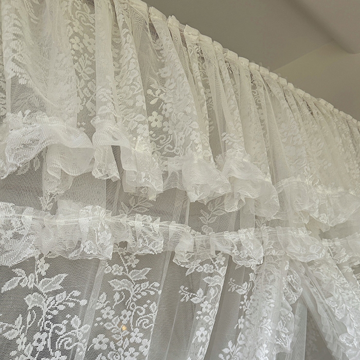 91家纺网 家纺一手货源 找家纺 都市缘蚊帐 2026春夏新款单双层豪华高端蕾丝提花款导轨蚊帐-玫瑰庄园 305玫瑰庄园奶油白