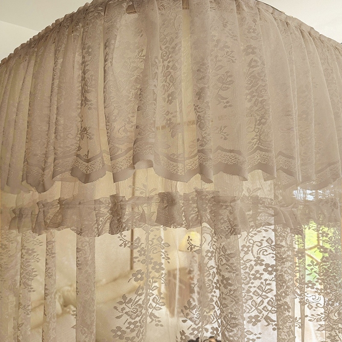 91家纺网 家纺一手货源 找家纺 都市缘蚊帐 2026春夏新款单双层豪华高端蕾丝提花款导轨蚊帐-玫瑰庄园 303玫瑰庄园-奶油杏