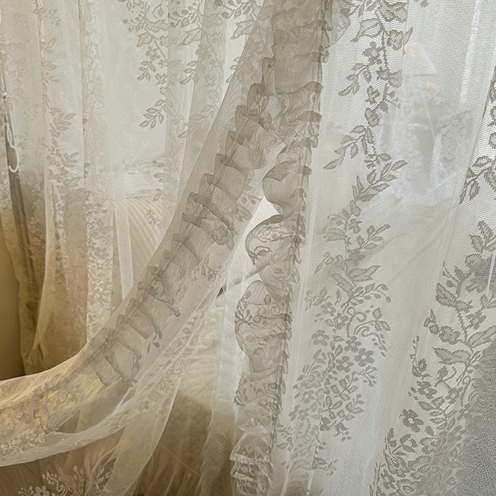 91家纺网 家纺一手货源 找家纺 都市缘蚊帐 2026春夏新款单双层豪华高端蕾丝提花款导轨蚊帐-玫瑰庄园 305玫瑰庄园奶油白