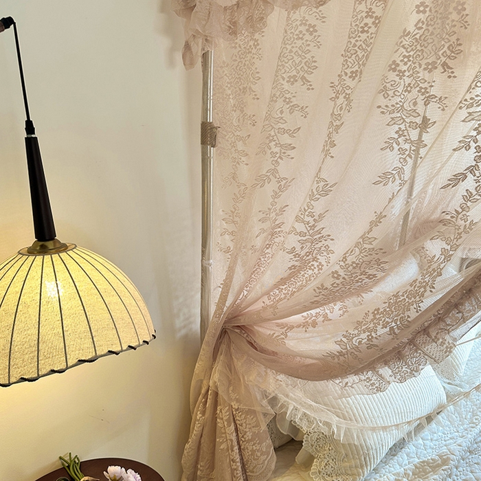 91家纺网 家纺一手货源 找家纺 都市缘蚊帐 2026春夏新款单双层豪华高端蕾丝提花款导轨蚊帐-玫瑰庄园 305玫瑰庄园奶油玉