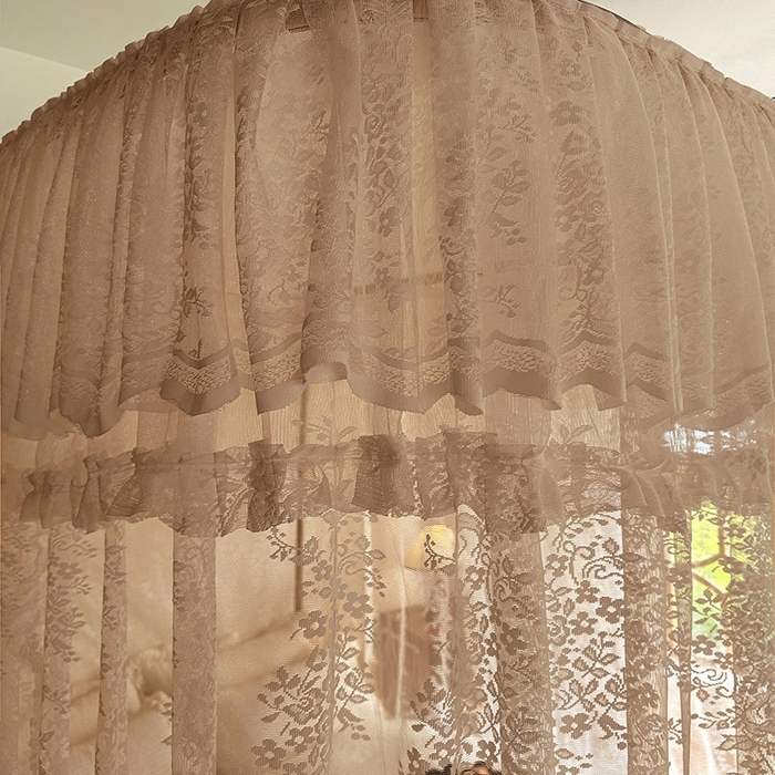 91家纺网 家纺一手货源 找家纺 都市缘蚊帐 2026春夏新款单双层豪华高端蕾丝提花款导轨蚊帐-玫瑰庄园 303玫瑰庄园-奶油玉