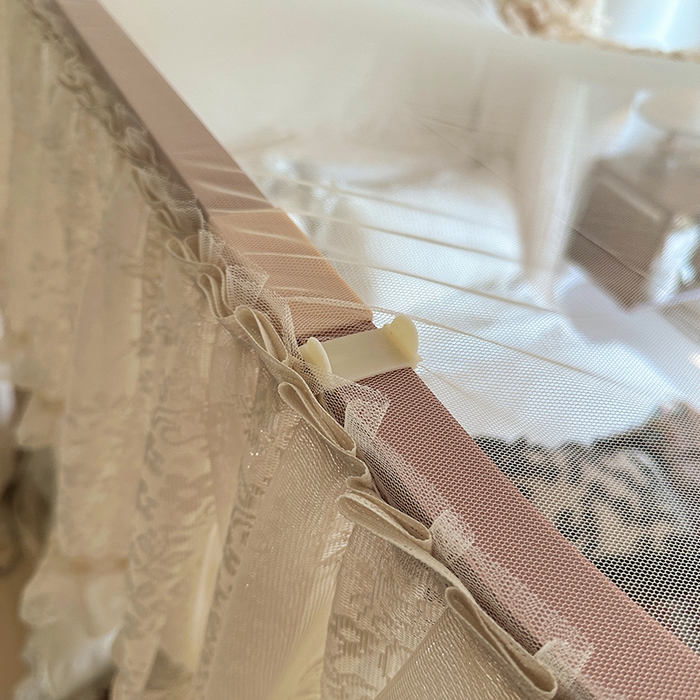 91家纺网 家纺一手货源 找家纺 都市缘蚊帐 2026春夏新款单双层豪华高端蕾丝提花款导轨蚊帐-玫瑰庄园 305玫瑰庄园奶油杏