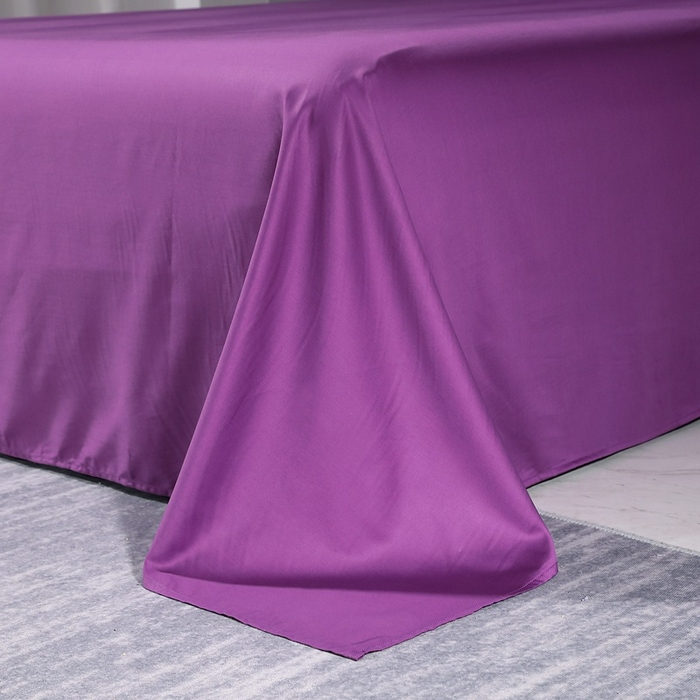 91家纺网 家纺一手货源 找家纺 晶缦家纺 2026新全棉A类纯棉100支贡缎长绒棉纯色多规格单床单 床单单件-绮云系列 绮云-罗兰紫