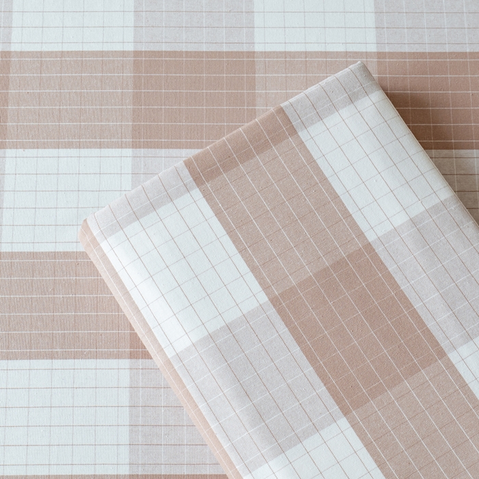 91家纺网 家纺一手货源 找家纺 居美良品 2026新款100%色织全棉老粗布床单 素雅-咖格