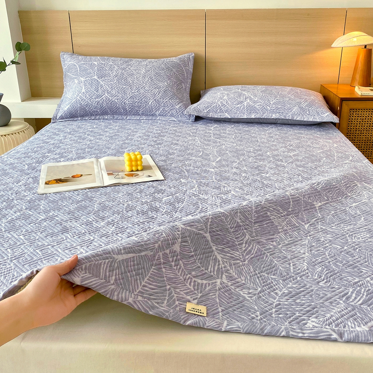 金鑫汇家纺 2026春夏新款成人床新花型老粗布夹棉床盖软凉席席子可以机洗 千叶