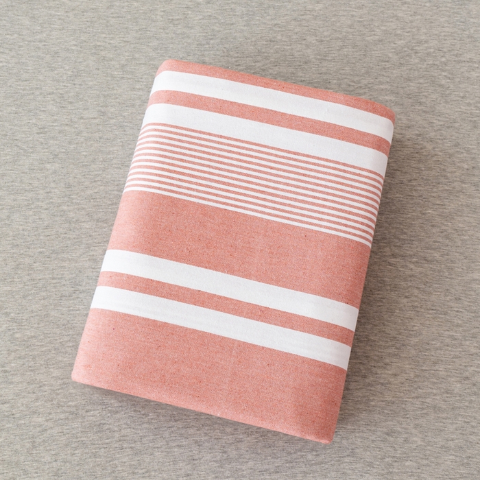 91家纺网 家纺一手货源 找家纺 居美良品 2026新款100%色织全棉老粗布床单 云锦-抹红