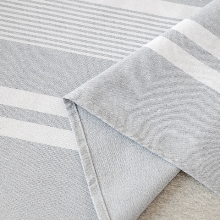 91家纺网 家纺一手货源 找家纺 居美良品 2026新款100%色织全棉老粗布床单 云锦-浅灰