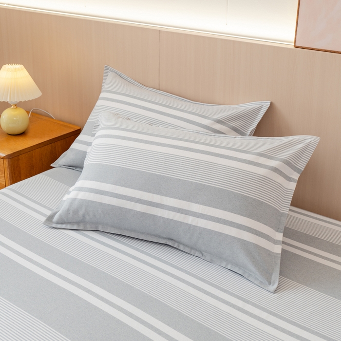 91家纺网 家纺一手货源 找家纺 居美良品 2026新款100%色织全棉老粗布床单 云锦-浅灰