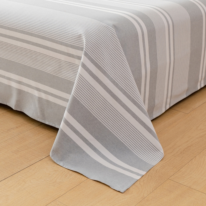 91家纺网 家纺一手货源 找家纺 居美良品 2026新款100%色织全棉老粗布床单 云锦-浅灰