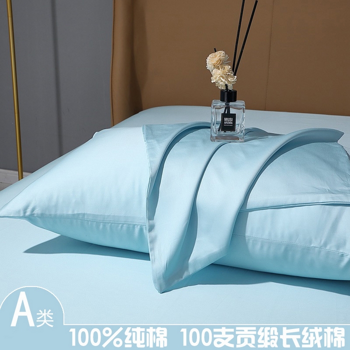 91家纺网 家纺一手货源 找家纺 （总）晶缦家纺 2026新全棉A类纯棉100支贡缎长绒棉纯色多规格单枕套 枕套单件-绮云系列