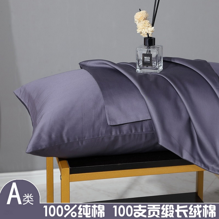 91家纺网 家纺一手货源 找家纺 （总）晶缦家纺 2026新全棉A类纯棉100支贡缎长绒棉纯色多规格单枕套 枕套单件-绮云系列