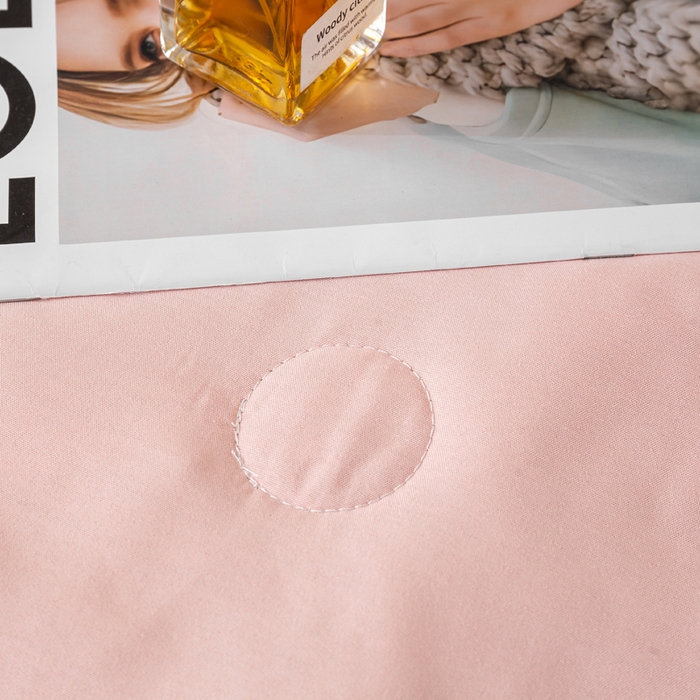 91家纺网 家纺一手货源 找家纺 憨豆  2026新款撞色双拼新疆棉花被夏被无印风水洗棉空调被夏凉被子（常年有货） 棉朵-蔷薇灰