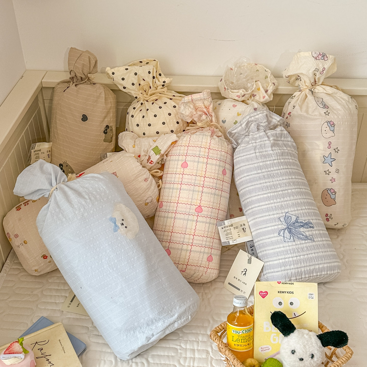 暖伊家居 2026新款糖果小布袋泡芙纱四件套 组合图仅供展示