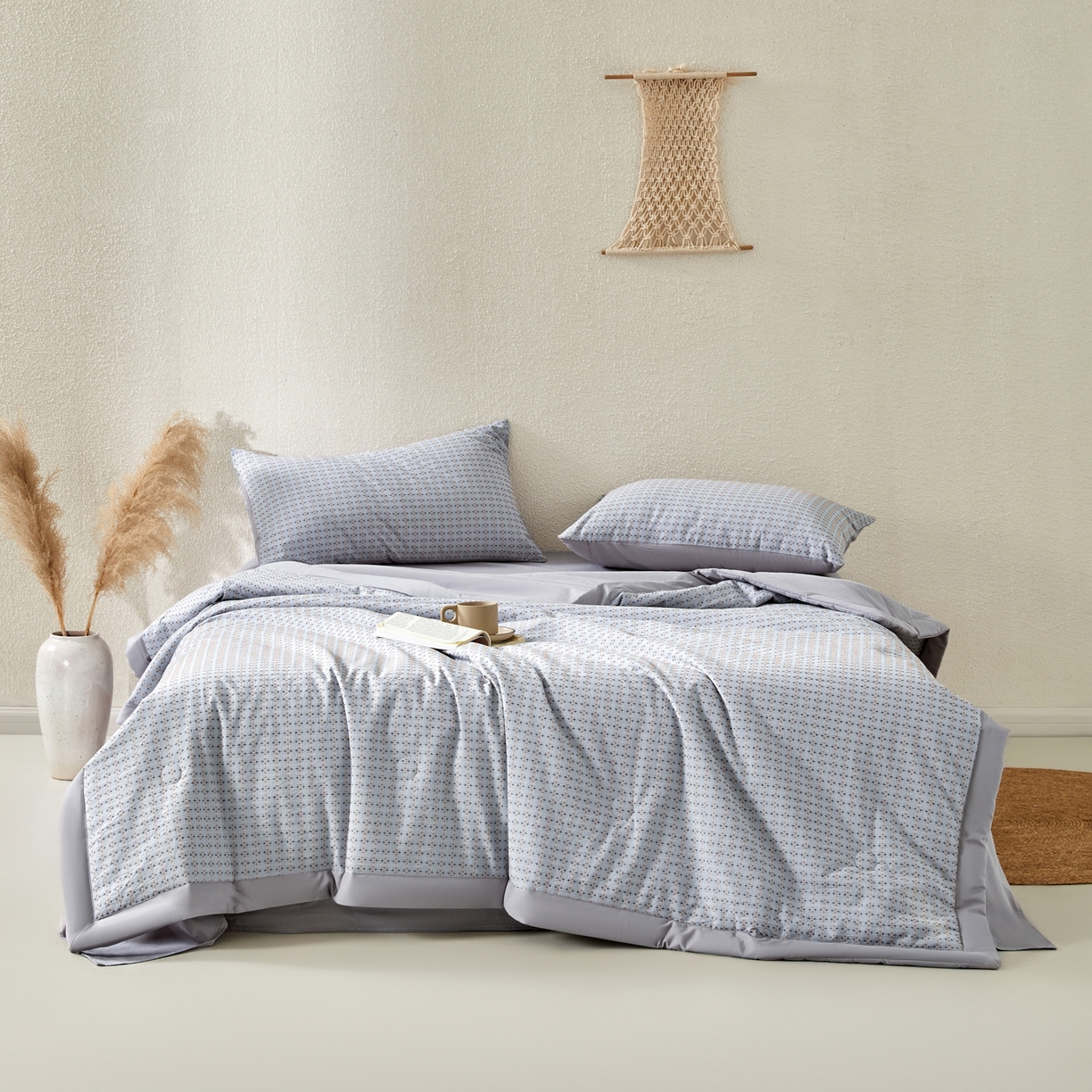 91家纺网 家纺一手货源 找家纺 吾诺家居 2026春夏新款全棉大提花棉花夏被夏凉被空调被-四叶草系列 四叶草-兰