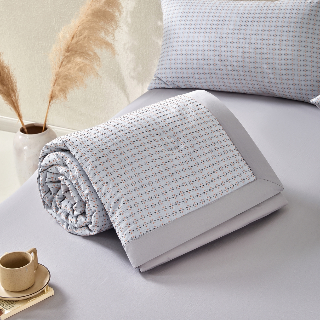 91家纺网 家纺一手货源 找家纺 吾诺家居 2026春夏新款全棉大提花棉花夏被夏凉被空调被-四叶草系列 四叶草-兰