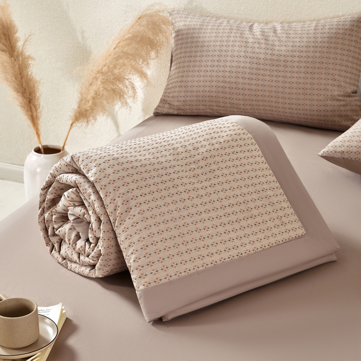 91家纺网 家纺一手货源 找家纺 吾诺家居 2026春夏新款全棉大提花棉花夏被夏凉被空调被-四叶草系列 四叶草-驼