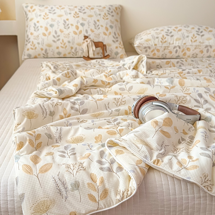 91家纺网 家纺一手货源 找家纺 （总）帕拉美拉 2026新款A类(聚乳酸)提花凉感丝三件套夏被