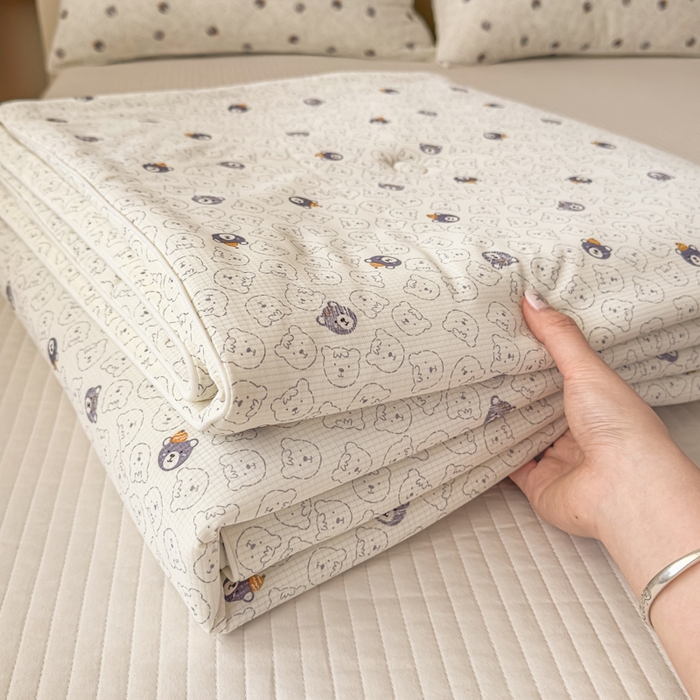 91家纺网 家纺一手货源 找家纺 帕拉美拉 2026新款A类(聚乳酸)提花凉感丝三件套夏被 萌宠织语