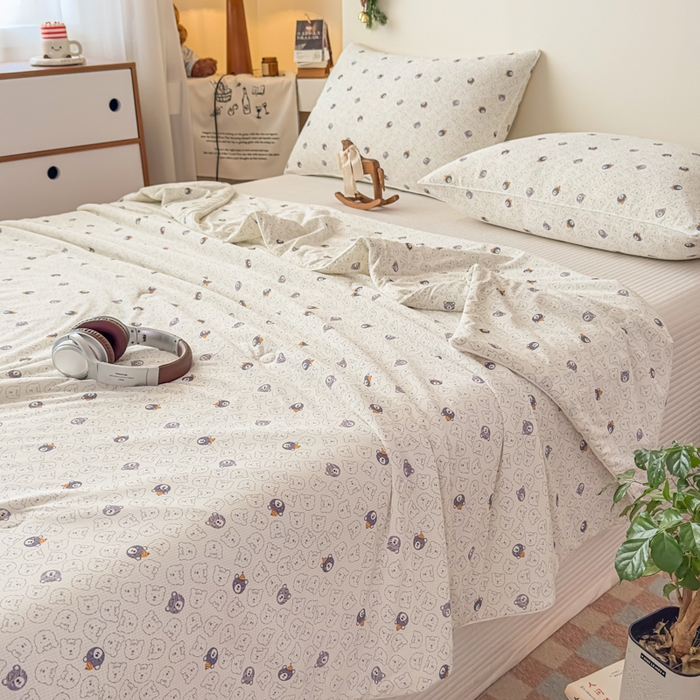 91家纺网 家纺一手货源 找家纺 帕拉美拉 2026新款A类(聚乳酸)提花凉感丝三件套夏被 萌宠织语