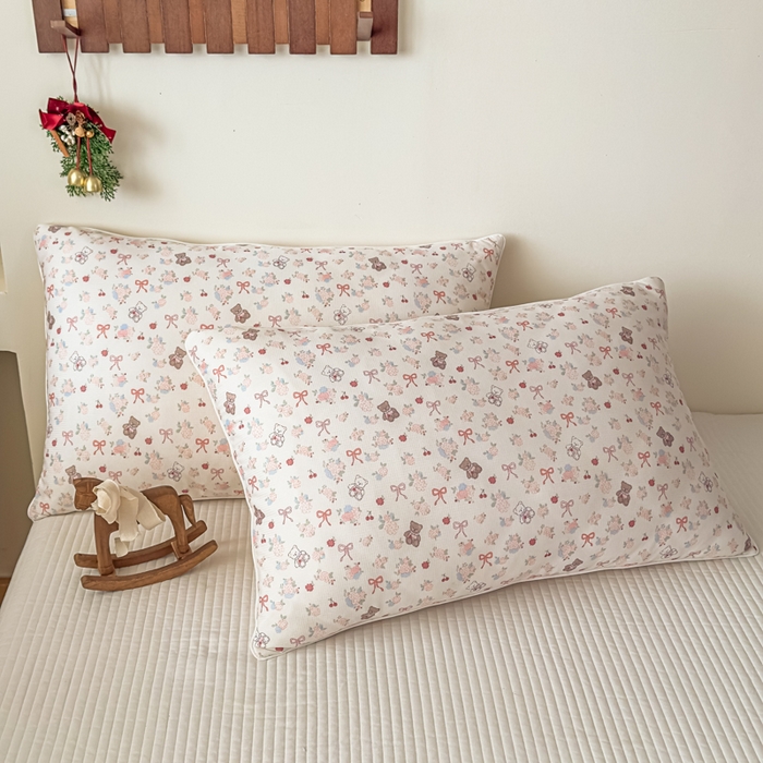 91家纺网 家纺一手货源 找家纺 帕拉美拉 2026新款A类(聚乳酸)提花凉感丝三件套夏被 粉结熊仔